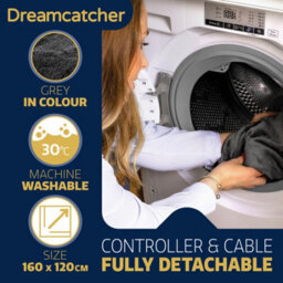 Dreamcatcher Sherpa Fleece Electric Heated Throw Over Blanket Double Polyester 160Cm X 120Cm Dark Grey - thumbnail 5