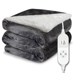 Dreamcatcher Sherpa Fleece Electric Heated Throw Over Blanket Double Polyester 160Cm X 120Cm Dark Grey - thumbnail 9