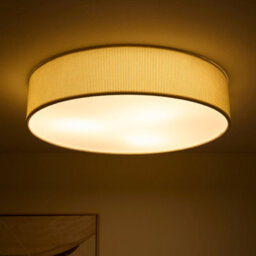 K Living Crete 45Cm 3 Light Cream Velvet Drum Shade - thumbnail 2