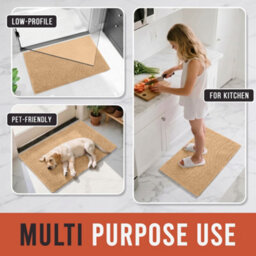 Moonlight Bedding Plush Chenille Bathroom Floor Mat Non-Slip Quick-Dry Absorbent Bathroom & Doorway Shower Rug Beige 40X60 Cm - thumbnail 4
