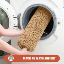 Moonlight Bedding Plush Chenille Bathroom Floor Mat Non-Slip Quick-Dry Absorbent Bathroom & Doorway Shower Rug Beige 40X60 Cm - thumbnail 5