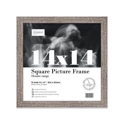 14X14 Walnut Ornate Picture Frame (35.6 X 35.6Cm) Poster, Photo, Artwork, Gallery Wall Or Print - image 1