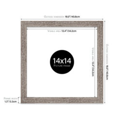 14X14 Walnut Ornate Picture Frame (35.6 X 35.6Cm) Poster, Photo, Artwork, Gallery Wall Or Print - thumbnail 2
