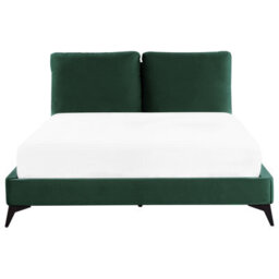 Beliani Bed Velvet Melle 160 X 200 Cm (Eu King Size) Emerald Green - thumbnail 4