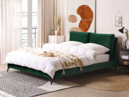 Beliani Bed Velvet Melle 160 X 200 Cm (Eu King Size) Emerald Green - thumbnail 2