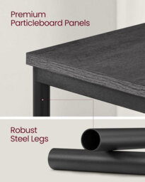 Songmics Metal Frame Duo, Two-Tier Side Tables For Living Space, Misty Grey And Classic Black - thumbnail 5