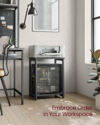 Songmics Metal Frame Duo, Two-Tier Side Tables For Living Space, Misty Grey And Classic Black - thumbnail 4