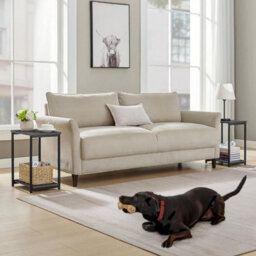 Songmics Metal Frame Duo, Two-Tier Side Tables For Living Space, Misty Grey And Classic Black - thumbnail 1