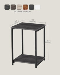 Songmics Metal Frame Duo, Two-Tier Side Tables For Living Space, Misty Grey And Classic Black - thumbnail 2