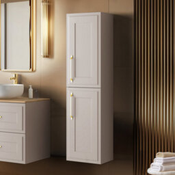 Heze Furniture Classic Tall Bathroom 2 Door Wall Cabinet - Cashmere