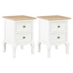 Berkfield Bedside Cabinet 2 Pcs White 35X30X49 Cm Mdf - thumbnail 1