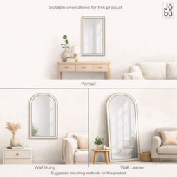 Jōbū Jobu Home - Tomi - Full Length Gold Metal Arched Lattice Window Mirror - 180Cm X 105Cm - thumbnail 6