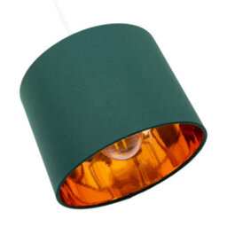 Happy Homewares Modern Forest Green Cotton Fabric Small 8 Lamp Shade With Shiny Copper Inner - thumbnail 4