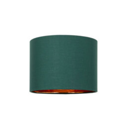 Happy Homewares Modern Forest Green Cotton Fabric Small 8 Lamp Shade With Shiny Copper Inner - thumbnail 1