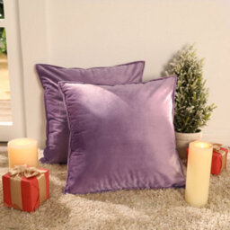 Deconovo Set Of 2 Cushion Covers 60Cm X 60Cm 24X24 Inches Flanges Pillowcases For Living Room With Invisible Zipper Light Purple - thumbnail 3