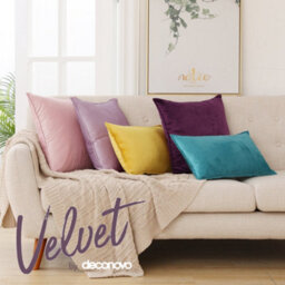 Deconovo Set Of 2 Cushion Covers 60Cm X 60Cm 24X24 Inches Flanges Pillowcases For Living Room With Invisible Zipper Light Purple - thumbnail 4