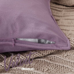 Deconovo Set Of 2 Cushion Covers 60Cm X 60Cm 24X24 Inches Flanges Pillowcases For Living Room With Invisible Zipper Light Purple - thumbnail 5