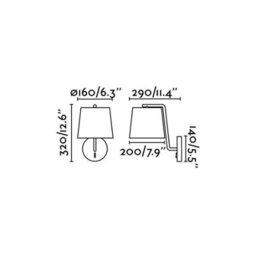Luminosa Lighting Luminosa Berni 1 Light Indoor Wall Lamp White, E27 - thumbnail 3