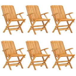 Berkfield Folding Garden Chairs 6 Pcs 61X67X90 Cm Solid Wood Teak - thumbnail 2