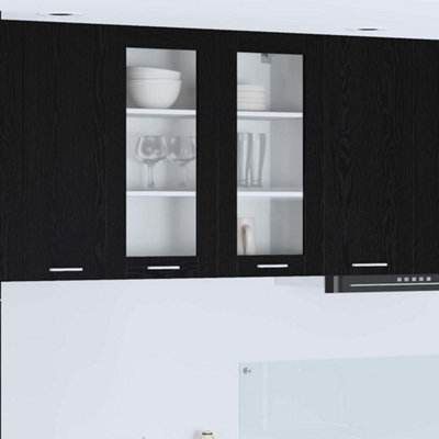 Walplus Hanging Cabinet Riga Black Oak 80 X 31 X 80 Cm Engineered Wood - image 1