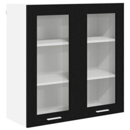 Walplus Hanging Cabinet Riga Black Oak 80 X 31 X 80 Cm Engineered Wood - thumbnail 2