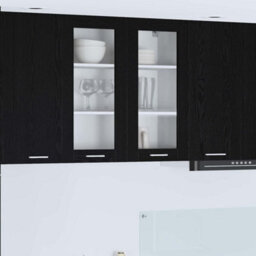 Walplus Hanging Cabinet Riga Black Oak 80 X 31 X 80 Cm Engineered Wood