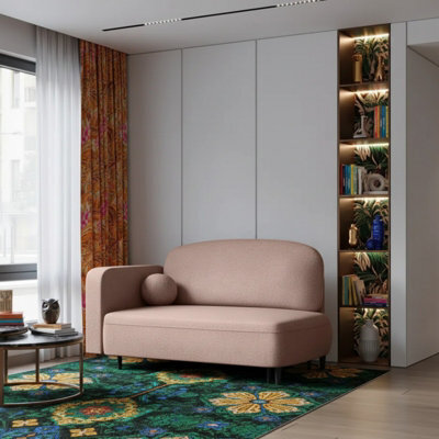 Solo Sofa Bed With Sleeping Function And Bedding Storage Foam Wavy Springs Wooden Metal Legs 162X93X97 Cm Beige Left - image 1