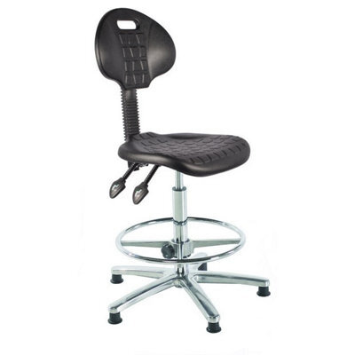 Chrome Polyurethane Draughtsman Chair - image 1
