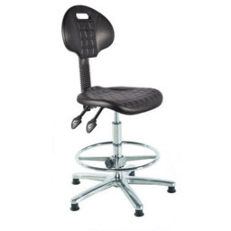 Chrome Polyurethane Draughtsman Chair - thumbnail 1