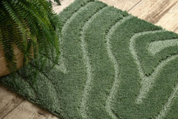 RugsX Bathroom Rug Supreme Waves, Non-Slip, Soft - Green 50X80 Cm - thumbnail 5