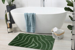 RugsX Bathroom Rug Supreme Waves, Non-Slip, Soft - Green 50X80 Cm - thumbnail 3
