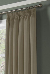 Luxury Living Essential Room Darkening Pencil Pleat Curtains Beige - thumbnail 2