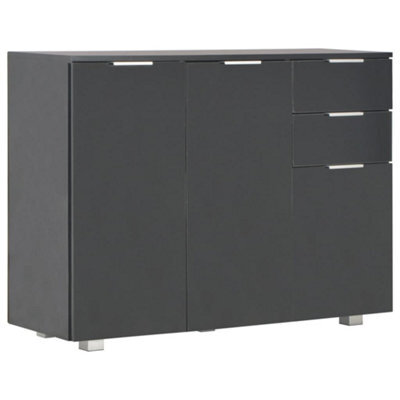Berkfield Elegant Sideboard High Gloss Black 107X35X76 Cm - image 1