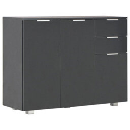 Berkfield Elegant Sideboard High Gloss Black 107X35X76 Cm - thumbnail 1