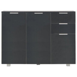 Berkfield Elegant Sideboard High Gloss Black 107X35X76 Cm - thumbnail 3