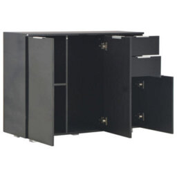 Berkfield Elegant Sideboard High Gloss Black 107X35X76 Cm - thumbnail 4