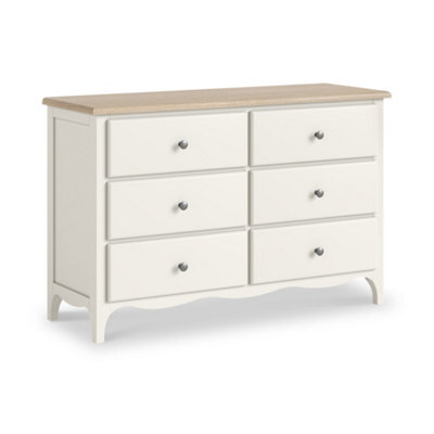 Roseland Furniture Celine Coconut White Oak Top 6 Drawer Chest - image 1