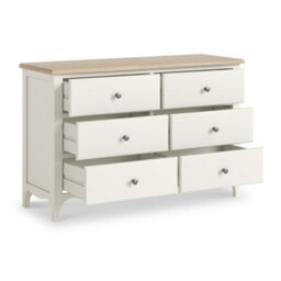 Roseland Furniture Celine Coconut White Oak Top 6 Drawer Chest - thumbnail 4