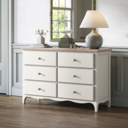 Roseland Furniture Celine Coconut White Oak Top 6 Drawer Chest - thumbnail 2