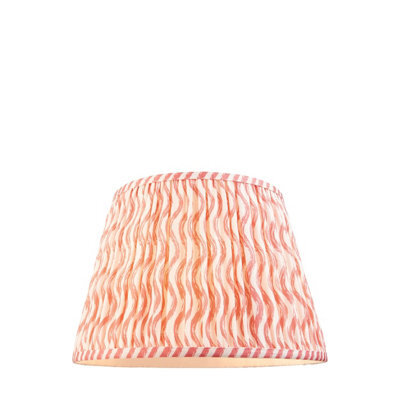 Loops Handcrafted Coral Pink Tapered Cylinder Lamp Shade - 35Cm Pleated Design For Elegant Home Décor - image 1