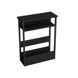 Urbn-Living Urbnliving 63Cm Height Black 3 Tier Slim Coffee Side Table Newspaper Magazine Shelf Rack Bedside Sofa End Desk - thumbnail 4