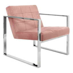 Orsina Pink Velvet Cocktail Chair, Easy To Adjust Comfy Chair, Effortless Cleaning Small Chair - thumbnail 2
