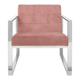 Orsina Pink Velvet Cocktail Chair, Easy To Adjust Comfy Chair, Effortless Cleaning Small Chair - thumbnail 1