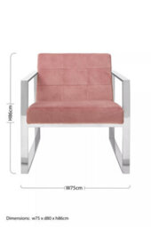 Orsina Pink Velvet Cocktail Chair, Easy To Adjust Comfy Chair, Effortless Cleaning Small Chair - thumbnail 9