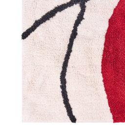 Beliani Ethos Home Hand-Tufted Cotton Rug 140 X 200 Cm Beige And Red Abstract Low Pile - thumbnail 5