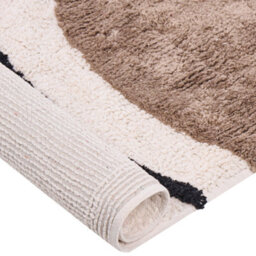 Beliani Ethos Home Hand-Tufted Cotton Rug 140 X 200 Cm Beige And Red Abstract Low Pile - thumbnail 7