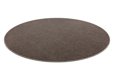 RugsX Eton Plus Circle Carpet Mocca Melange Brown Beige Circle 200 Cm - image 1