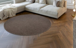 RugsX Eton Plus Circle Carpet Mocca Melange Brown Beige Circle 200 Cm - thumbnail 5