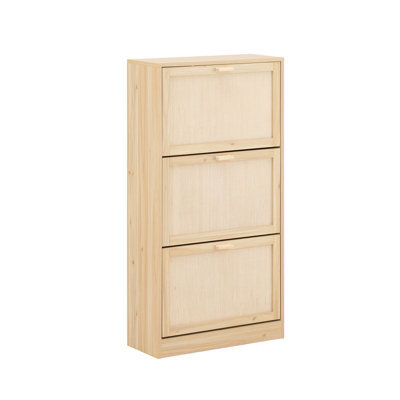 Sobuy Fsr159-N, 3 Flip-Drawers Shoe Cabinet Shoe Rack Shoe Storage Cupboard Organizer, Wood Veneer,w60Xd24Xh118 - image 1