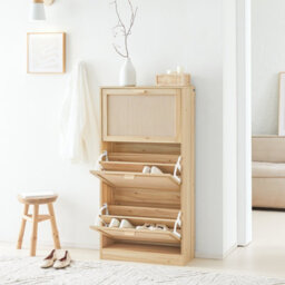 Sobuy Fsr159-N, 3 Flip-Drawers Shoe Cabinet Shoe Rack Shoe Storage Cupboard Organizer, Wood Veneer,w60Xd24Xh118 - thumbnail 9